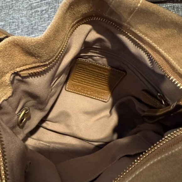 VINTAGE Coach 1483 Suede Double-Strap Shoulder Bag – Leather Trim Very Good Cond - Picture 10 of 12